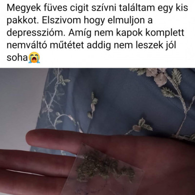 Tranyó Fanni Dávidka füvezéssel enyhíti a depit, mert nincs pénze műtétre csövesként