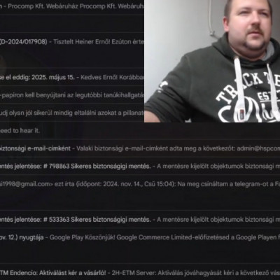 ernő saját maga által kileakelt árulkodós mailjei a rendőrségnek (gyűjtemény)