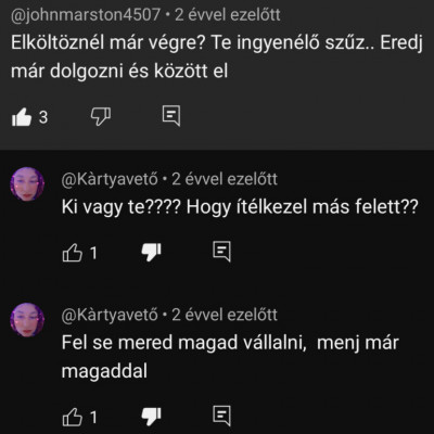 Vera bevédi Markó Gergőt Gergő egyik videojának kommentszekciójában