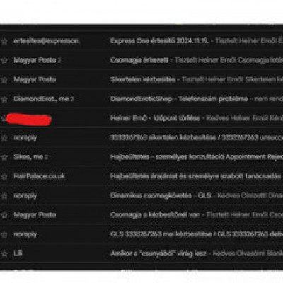 Heiner Ernő email lista leak. (ő maga osztotta meg ezeket a szexi emaileket)