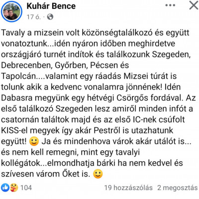 Koldus Kufár is meghirdeti a saját országjárását Outdoor Atkaszáj után