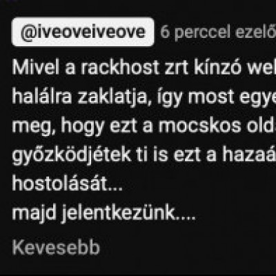 Heiner Ernő legújabb rágalmai a rackhost zrt ellen.