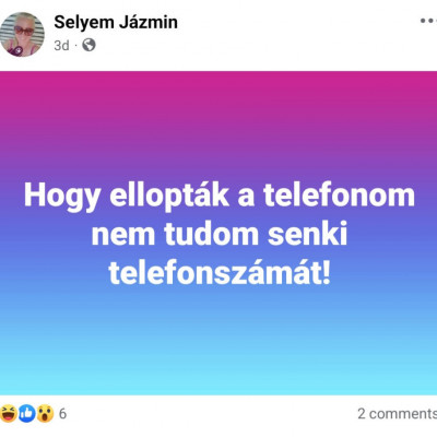 Az elmebeteg Selyem Jàzmin telefonjàt elloptàk
