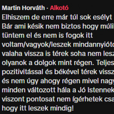 Horváth Martinka helyzetjelentés