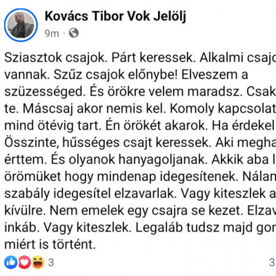 Fogatlan Macsò Tibi pàrt keres! Szűz csajok előnyben!