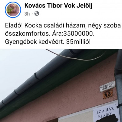 Analfabéta Macsicska Tibikux nagy házeladàsokban van
