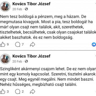 Kovàcs Tibikèt nem teszi boldoggá a pènz sajnos