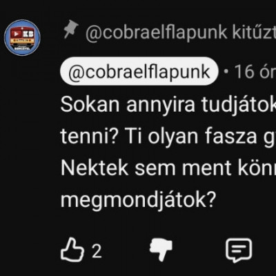 Koldus Kufár magyarázkodása, majd megsértődése a videója alatti kommentszekcióban