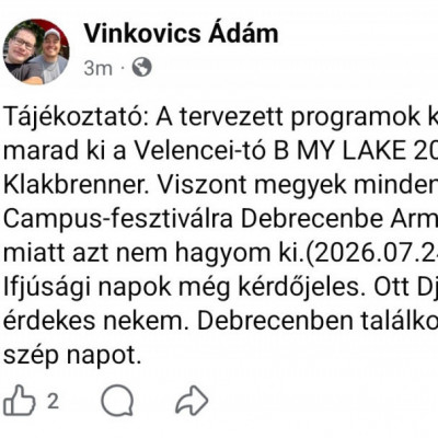 VKÁ tàjékoztatàs - 2026.7.4