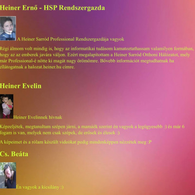 HSP régi weboldala részlet