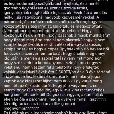 HSP posztban oltja szét a követőit, mert nem küldenek neki elég pénzt