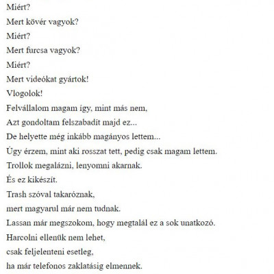 Bariadd igénytelen, önsajnáltatós, 11 oldalas 