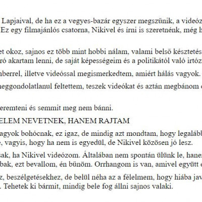 Bariadd igénytelen, önsajnáltatós, 11 oldalas 