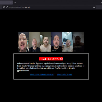 HSP Ernő bőnyi iskola weboldal feltörés screenshot