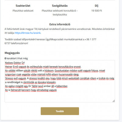 Heiner Ernő előjegyzése zsírleszívásra - trollkodás