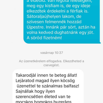 Norbi 35-nek küldött TikTok üzenet, amire videóban reagált