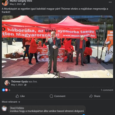 Elmebeteg Markó Gergely kommunizmust éltető politizálása (plusz egy találó komment)