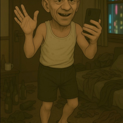 Sztív a Tájföldi koldus élete összefoglalva Karikatúrában