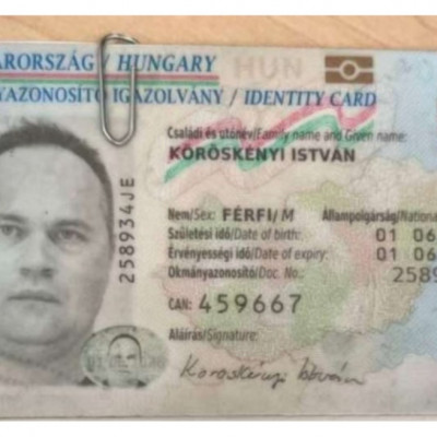 A miskolci disznò MC ISTI személyi igazolványa
