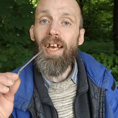 Bartos Möster egy faágat majszol ebédre