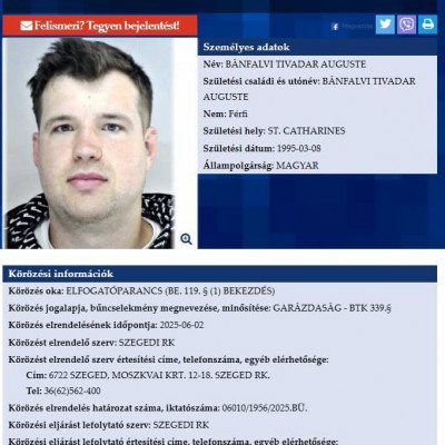 Retardált proli Magyarfalvi körözési felhívása
