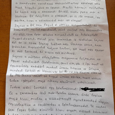 Pedo Sodi 2. Börtönlevele