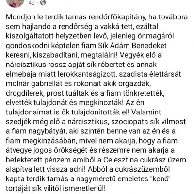 Selyem Jàzmin őrült, gyűlölködős Facebook posztjai