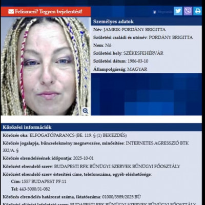A menekülő Koldus Brigittahòt már megint körözik