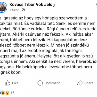 Az írástudatlan Macsò 'Fogatlan' Tibi facebookon gyűlölködik