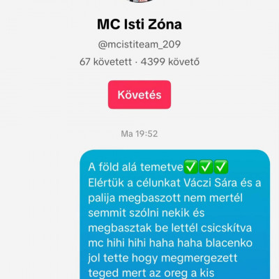 MC incel Zòna agyhalott Vàci Sáràs gyűlölködős üzenetei