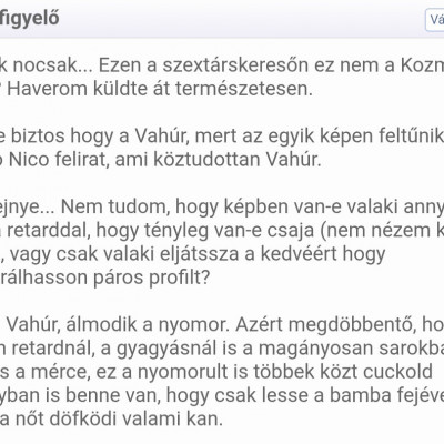 Fogatlan kutyuli, Kozma Vahúr Szextàrskeresős hirdetése