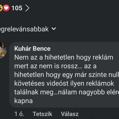 Kufár Bence - szponzor hiszti facebookon