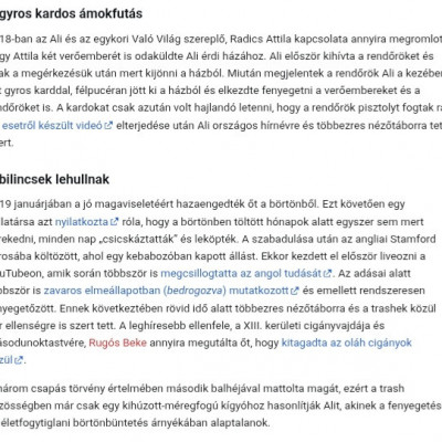 Busàk Jòzsef Történelem a Trash Wikipédiàn