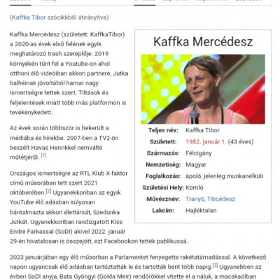 Kaffka Tibcédesz Történelem a Trash Wikipédiàn