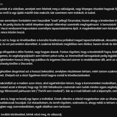 Neonity törölt kommentje Ernő videója alatt