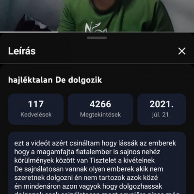 A hazug munkakerülő, retkes Alex pár évvel ezelőtti videó leírása