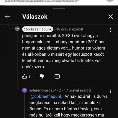 Koldus Kufár magyarázkodása, majd megsértődése a videója alatti kommentszekcióban