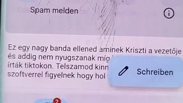 Privát Szabina megmutatja a fenyegető üzeneteket a törött telefonján