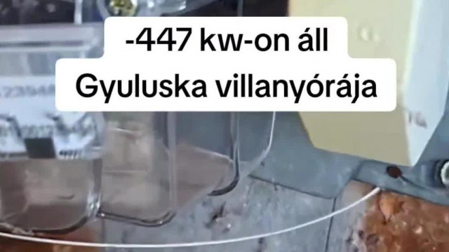 Gyerekvadász Gyula villanyórája -447 kw-on áll