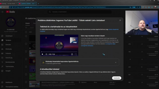Lezárult egy 2H Youtube videó, mert irányelveket sértett - ernő loopol és hisztizik