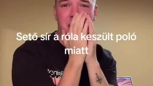 Setö Patrik live-ban sír, mert f@sszal a szájában ábrázolták egy pólón