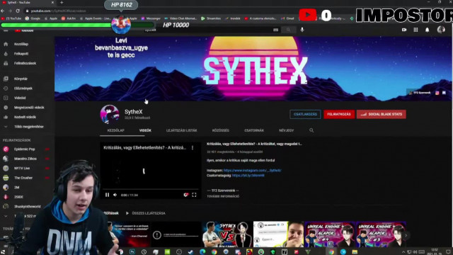 Ájron Csenel Sztívmesteres angollal könyörög a YT supportnak, hogy töröljék le Sythex-et (retro)