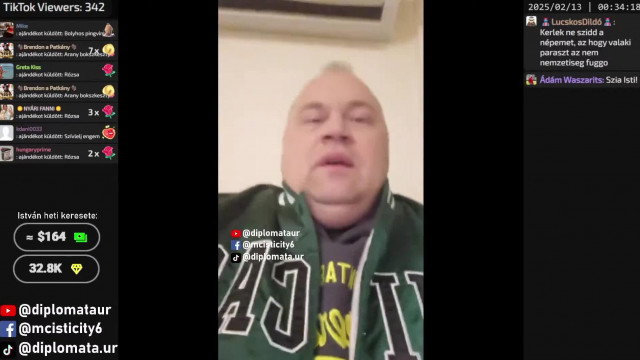 MC Csecsemőfej - Magyarokra hisztizős Tiktok live 2025.02.13.
