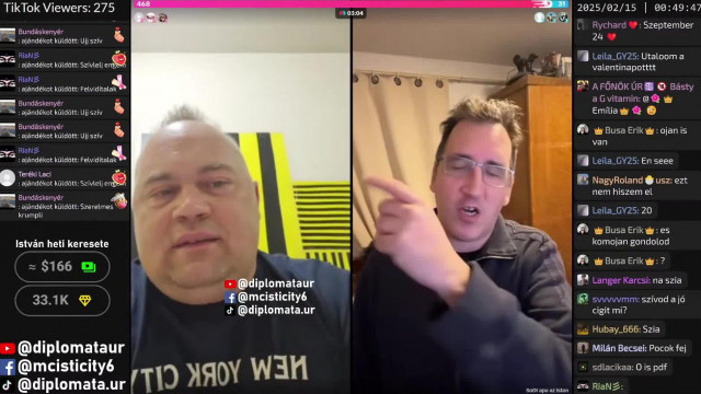 MC Isti Tiktok live meleg Sodival 2025 02.15.