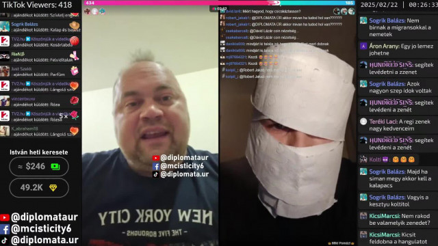 MC Isti Tiktok live Moszad, Mr Géza 2025.02.21.