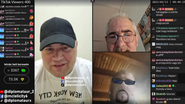 MC Isti Tiktok live Moszad, Mr Géza 2025.02.22.