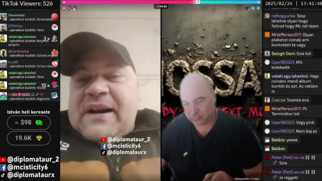 MC férfi ánusz imádó Tiktok live Moszaddal 2025.02.26.