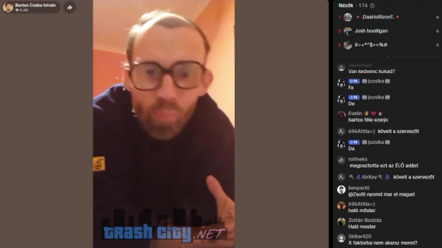 Bartos Cs. István élő közvetítése a csapitalista tiktokon 2025.10.01