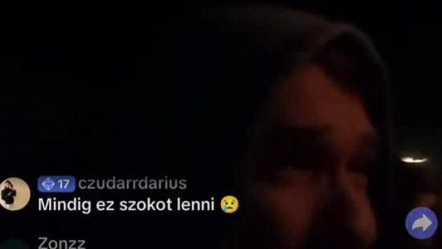 A korábban verekedéssel fenyegetőző kemény Pityesz depis pityergése a tragacsában