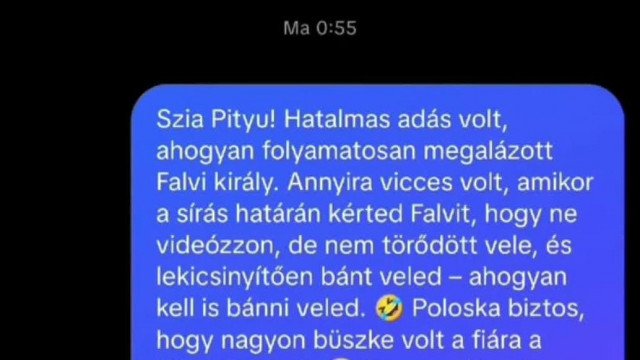 Foghíjas Dagadt Cucu privàt üzenetet kapott ès emiatt rettegve kemènykedik szuszogva